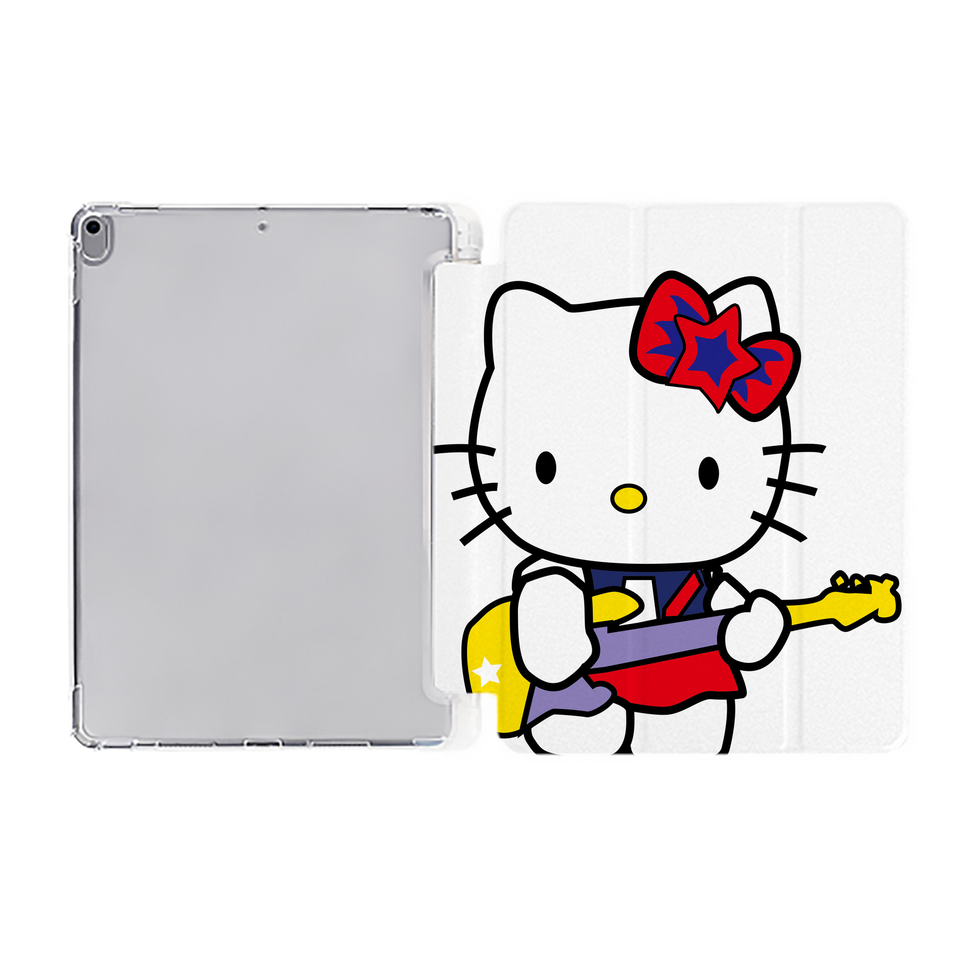 （画像用） Hello Kitty ハローキティ IPad ケース ペン収納付き 三つ折りスタンド PUレザー×シリコン 対応機種9.5/10.5/10.9インチ
